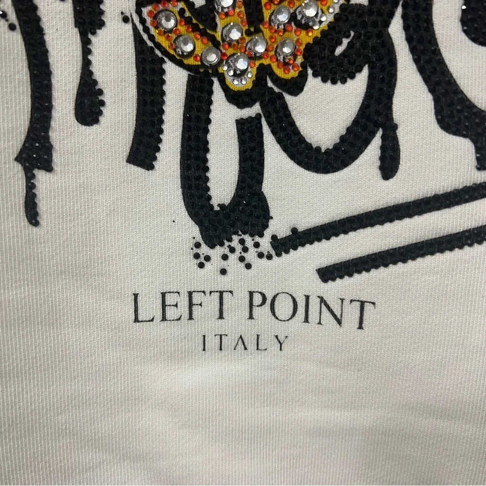 Left Point Sweatshirt Money Sneakers Graffiti Rhinestones Y2K 90s Streetwear 3XL